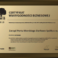 Wyróżnienie dla Zarządu Portu Morskiego Darłowo
